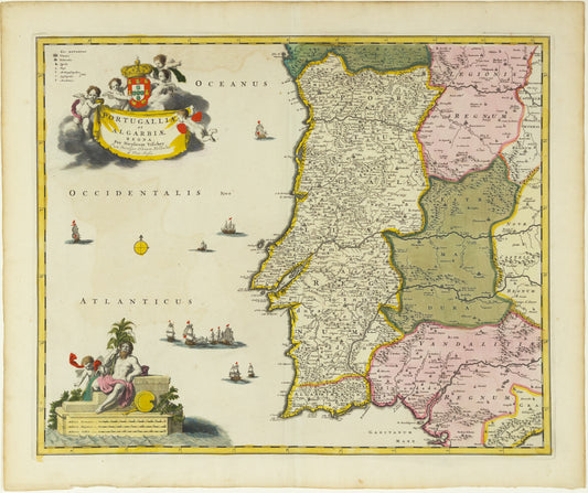 Homann, Johann Baptiste. Portugalliae et Algarbiae. Nuremberg, 1720.