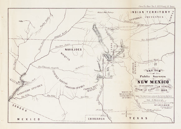U.S. General Land Office. Sketch of Public Surveys in New Mexico. New York, 1862.