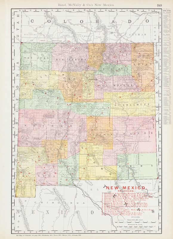 Rand McNally & Co. New Mexico Railroads. Chicago, 1903.