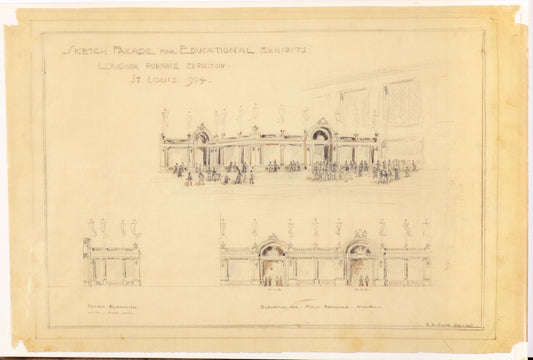 Cook, R.E. Sketch Facade for Educational Exhibits Louisiana Purchase Exposition. St. Louis, 1904