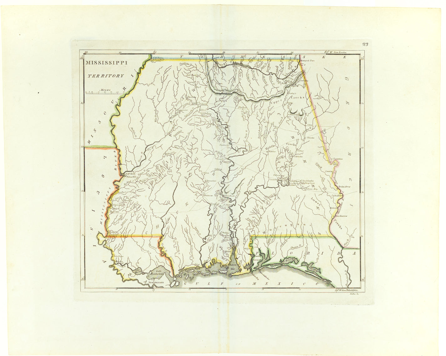 Carey, Matthew. Mississippi Territory. Philadelphia, 1814. Arader