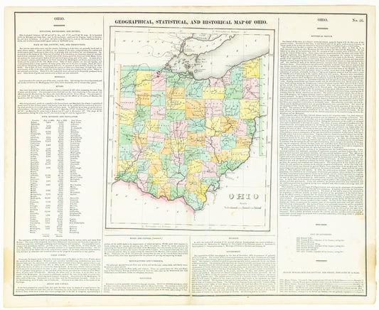 Carey, Henry Charles and Lea, Isaac. Geographical, Statistical and Historical Map of Ohio. Philadelphia, 1823.