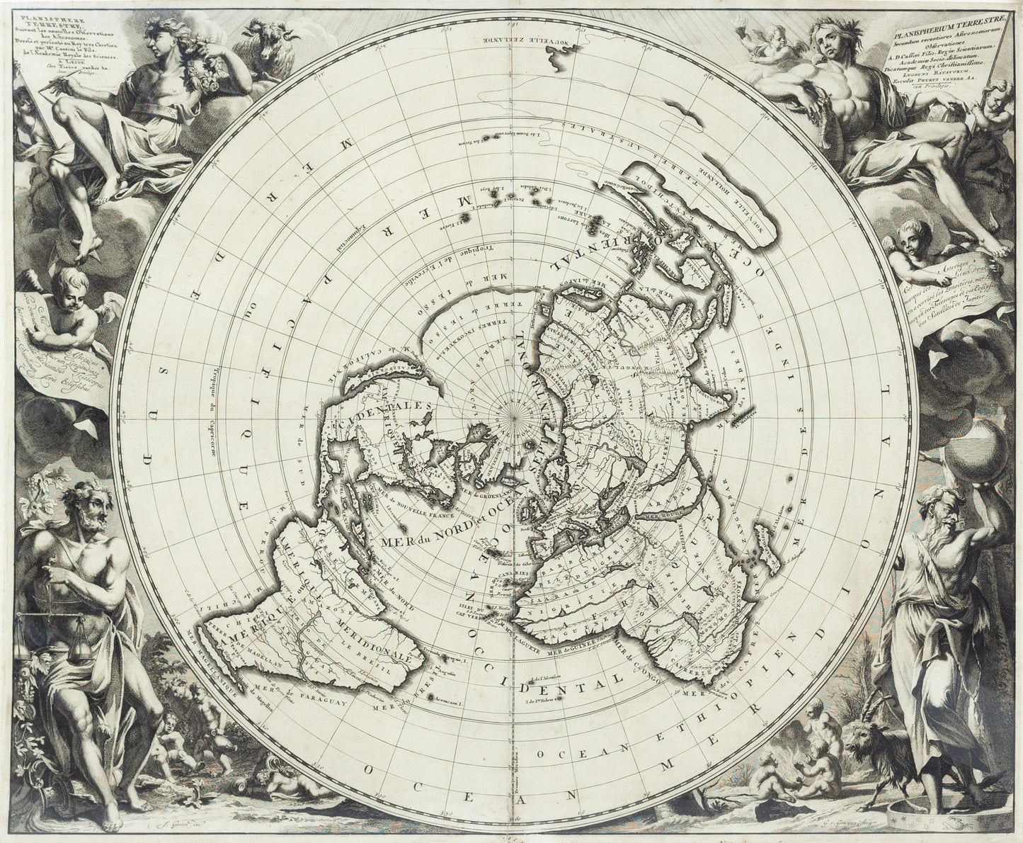 Aa, Peter van der. Planisphere Terrestre. Leiden, 1713.