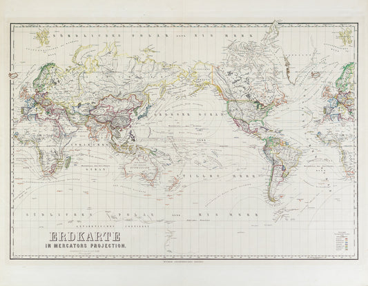 Kiepert, Heinrich. Erdkarte in Mercators Projection. ca. 1796.