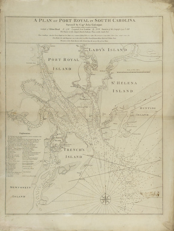 Jeffreys & Faden. A Plan of Port Royal in South Carolina. London, 1776.