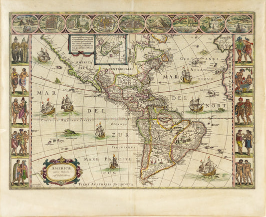 Blaeu, Willem. Americae nova Tabula. Amsterdam, 1621.