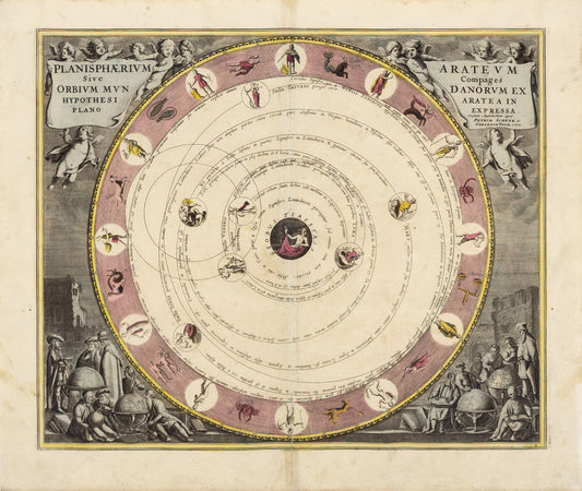 Cellarius, Andreas. Planisphaerium Arateum Sive Compages Orbium Mundanorum ex Hypothesi Aratea in Plano Expressa. Amsterdam: 1660