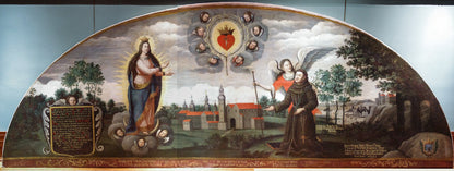 HUNGARIAN (Late 17th Century). The Batthyany & Nadasd Lunettes (Pair). 1697–1698. — Sacred Heart Saint Anthony Joining the Franciscan Order 1697