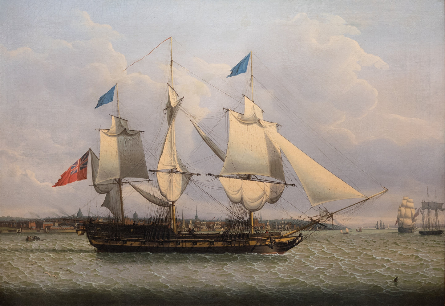 Robert Salmon. Man O’ War Off Liverpool. C. 1800's