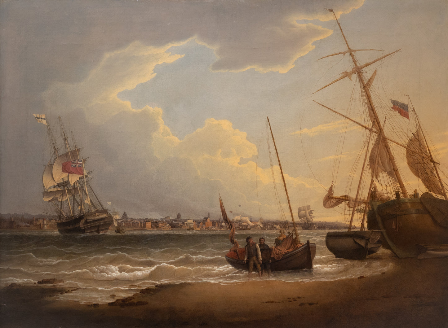 Robert Salmon. The Ship Liverpool in the Mercey, seen from Wallasey. 1810.