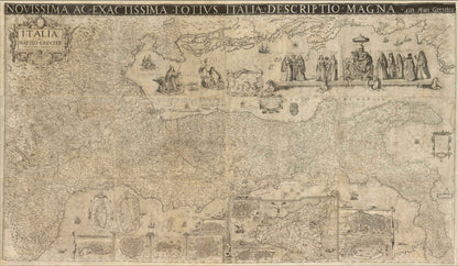 Scolari, Stefano (c. 1612-1691) after Matteo Greuter (1564-1638). [Italy] Novissima ac Exactissima Totius Italia Descriptio Magna. Venice, 1657.