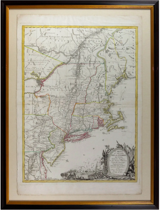 J. B. ELIOT (1778) Carte du Théatre de la Guerre actuel entre les Anglais et les Treize Colonies Unies de l’Amerique Septentrionale dressée par J.B. Eliot Ingenieurs [sic] des Etats Unis