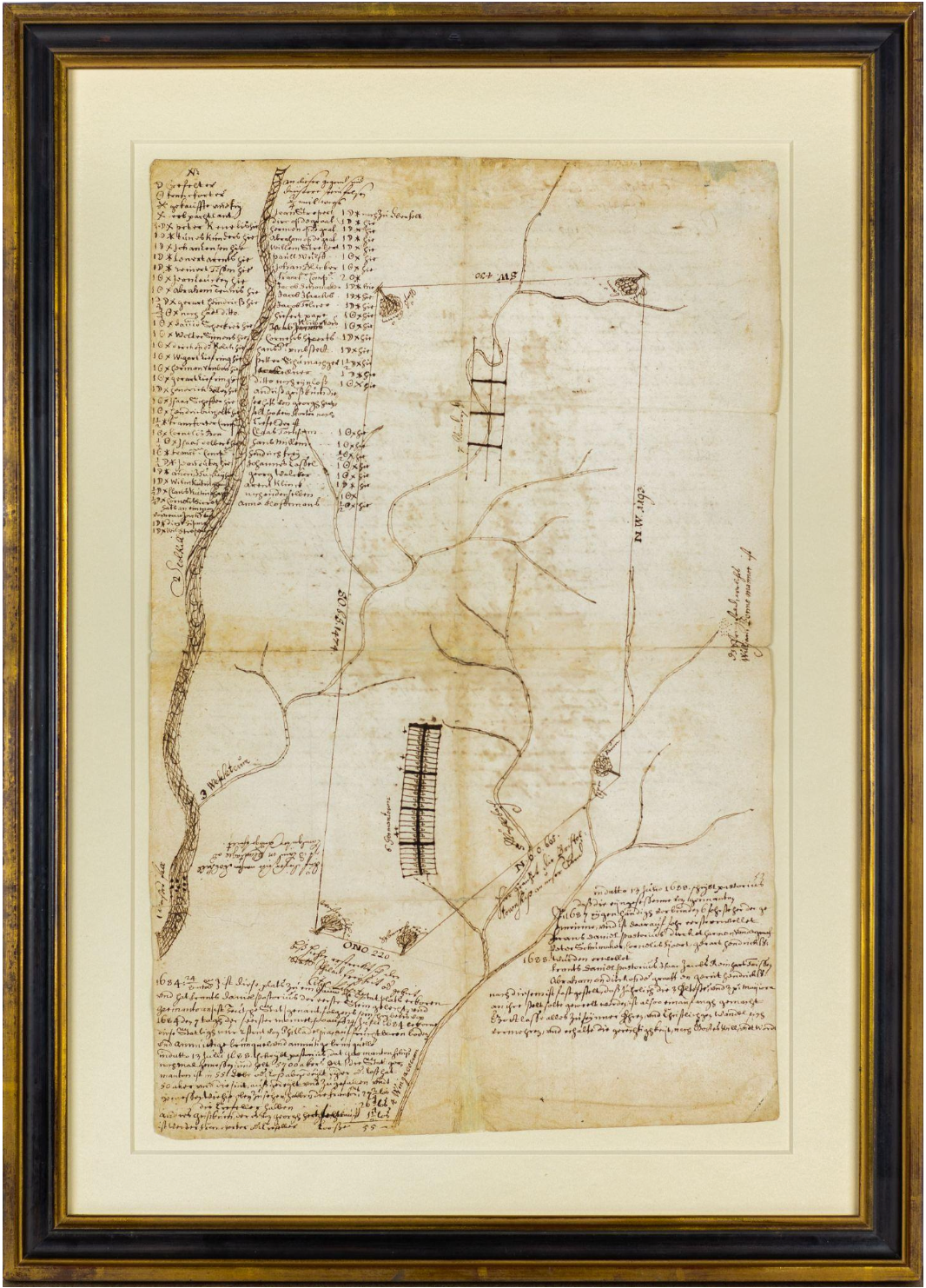 Francis Daniel Pastorius, Manuscript Plan of Germantown, Pennsylvania (ca. 1686–1687)