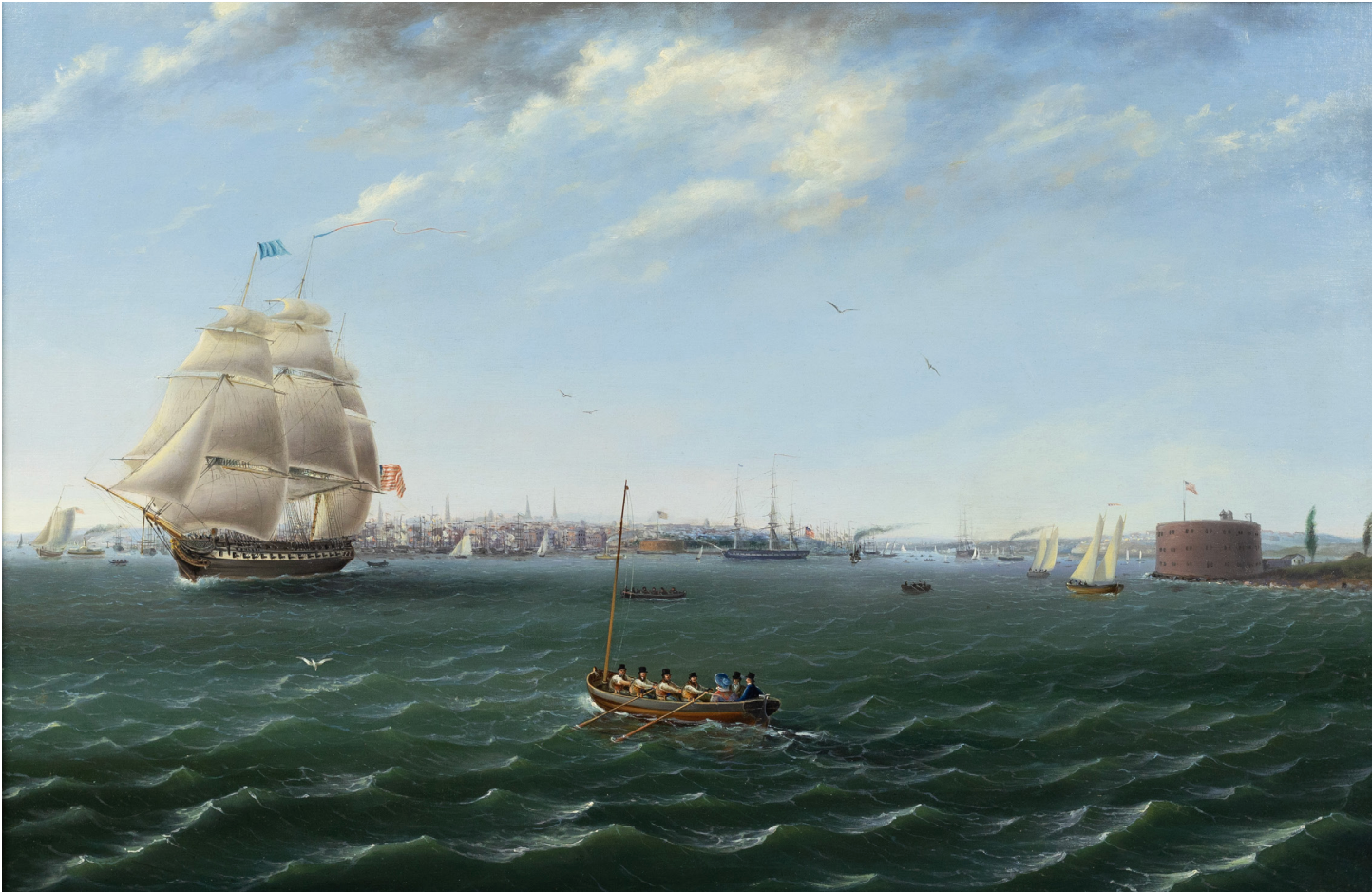 BIRCH, Thomas (1779-1851), Ships at the Entrance of a Port [New York]