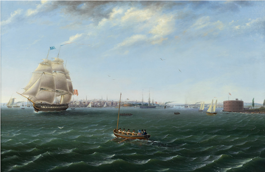 BIRCH, Thomas (1779-1851), Ships at the Entrance of a Port [New York]