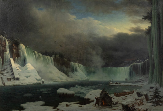 SEBRON, Hippolyte Victor Valentin (French, 1801-1879). The Niagara Falls in Winter.