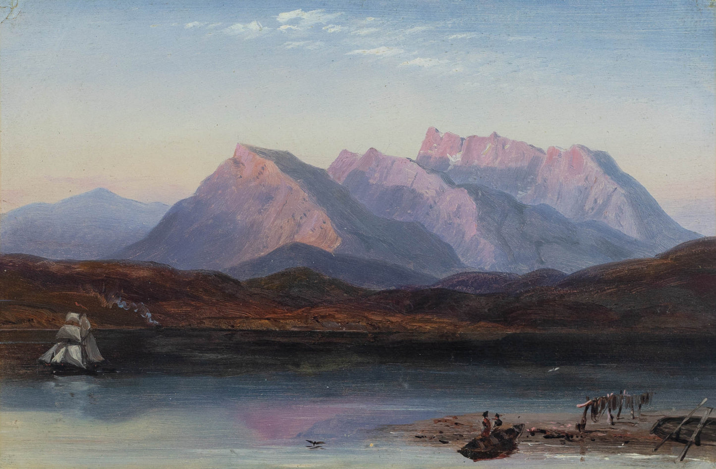 SMITH, Russell (Scottish-American, 1812-1896). Ben Nevis from the Calidonian’s Canal, a view of the ship Nevis