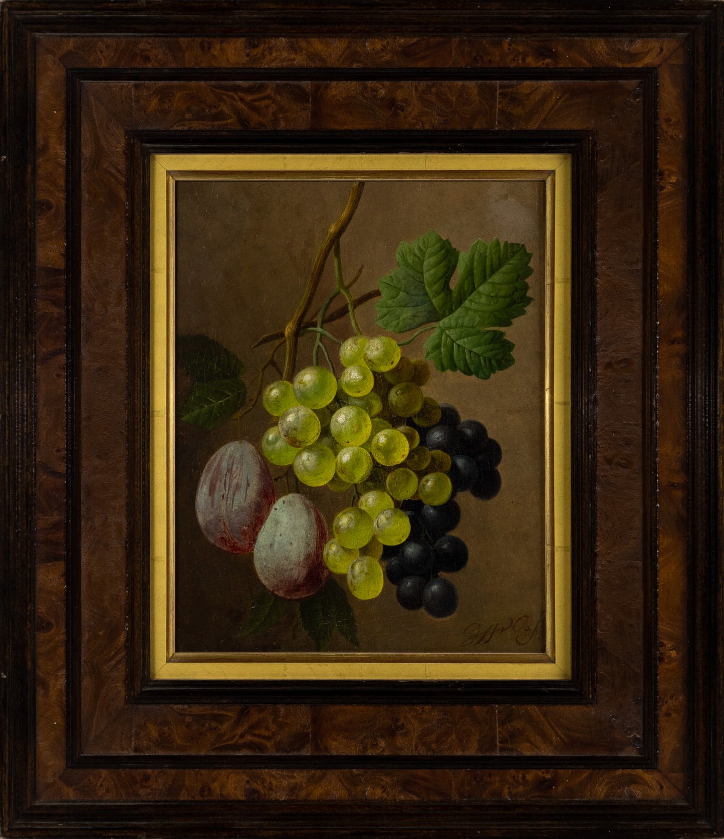 VAN OS, Georgius Jacobus Johannes The Younger (Dutch, 1782-1861). Still Life with Grapes and Plums.