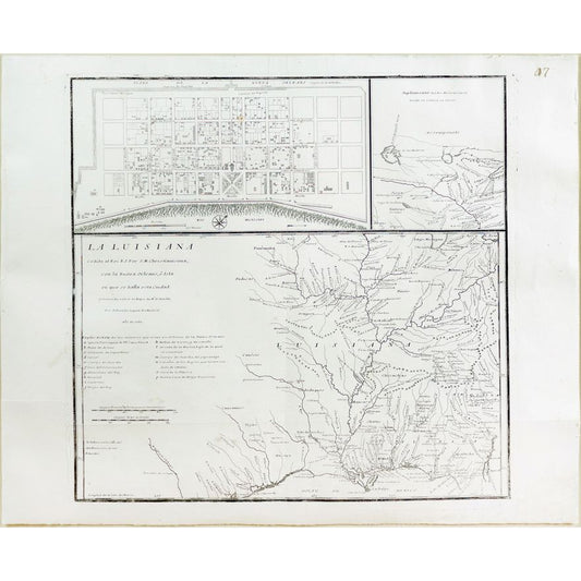 Lopez de Vargas Map of Louisiana showing New Orleans