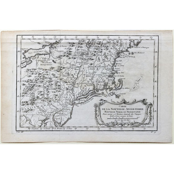 Bellin's Carte de la Nouvelle Angleterre Nouvelle Yorck et Pensilvanie