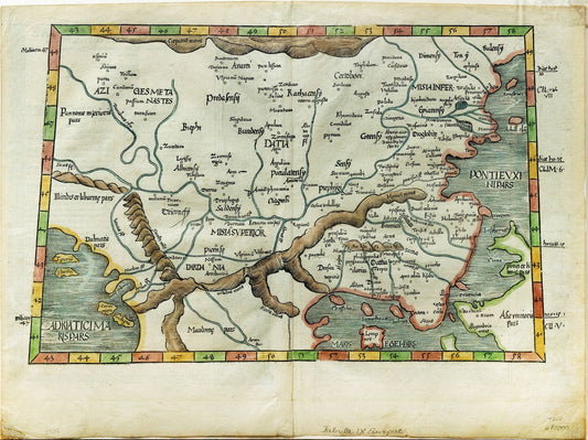 Laurent Fries Map of the Balkan Peninsula