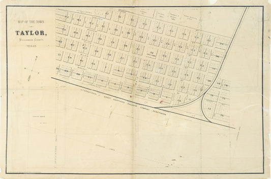M. Strickland & Co..  Map of the Town of Taylor, Williamson County, Texas.