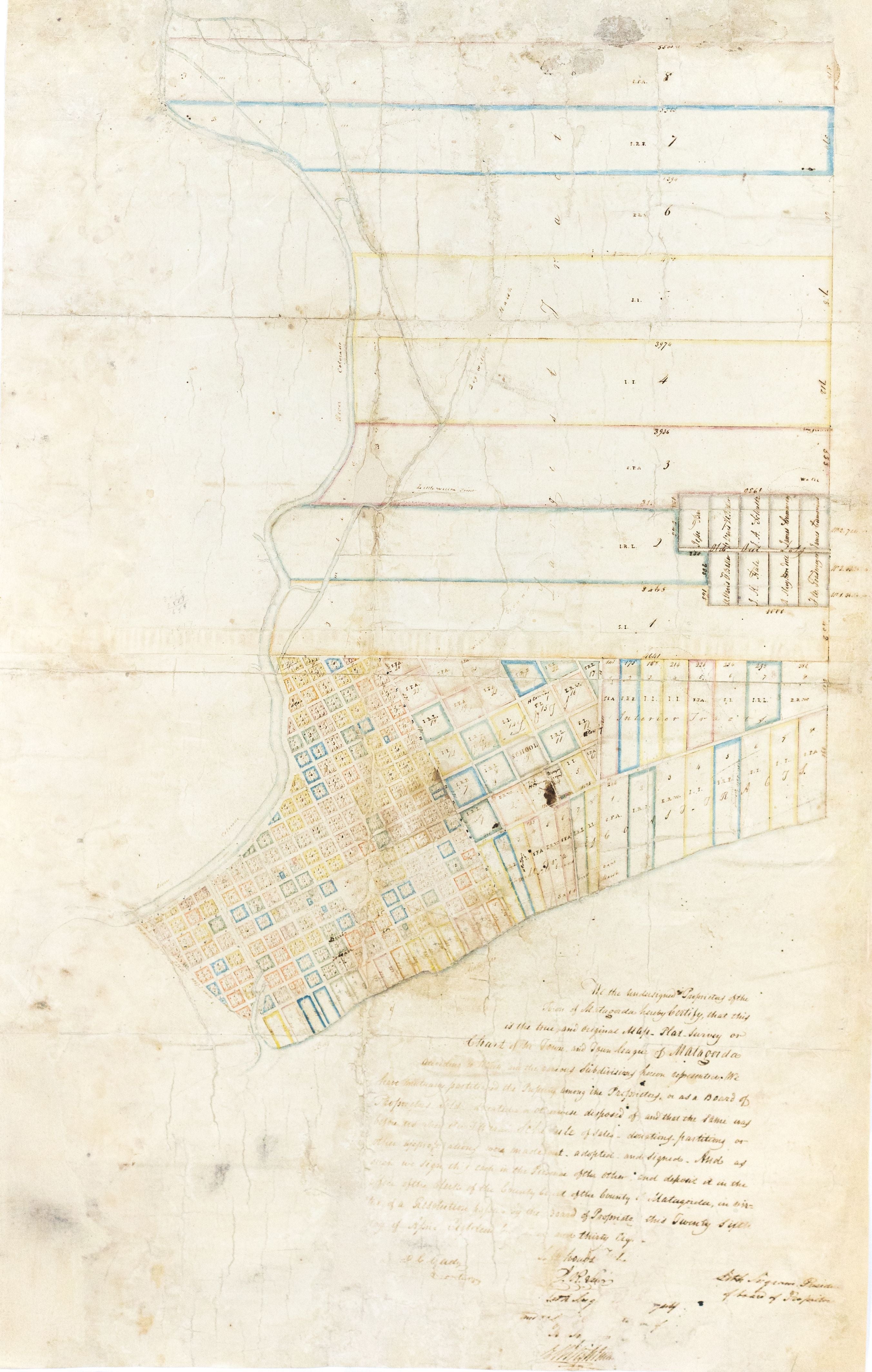 Fisher, Samuel Rhoads and Elias Wightman. Survey of the Town of Matago ...