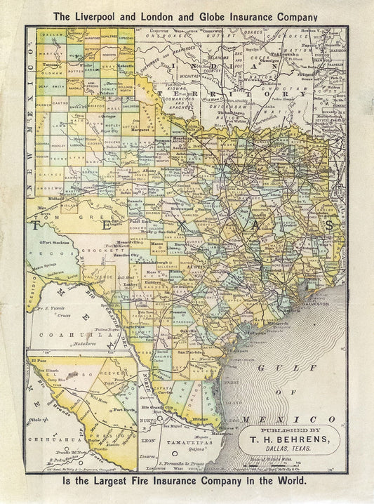 Behrens, T.H..  Texas.  Dallas, Texas; 1886