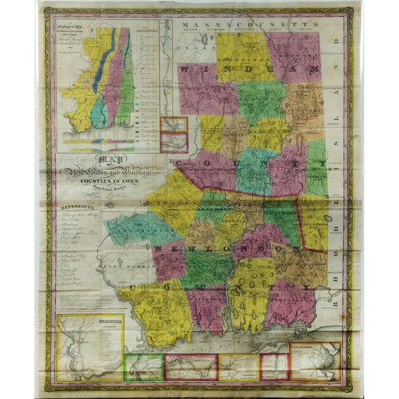 William Lester, Map of New London and Windham Counties in Conn. from Actual Survey