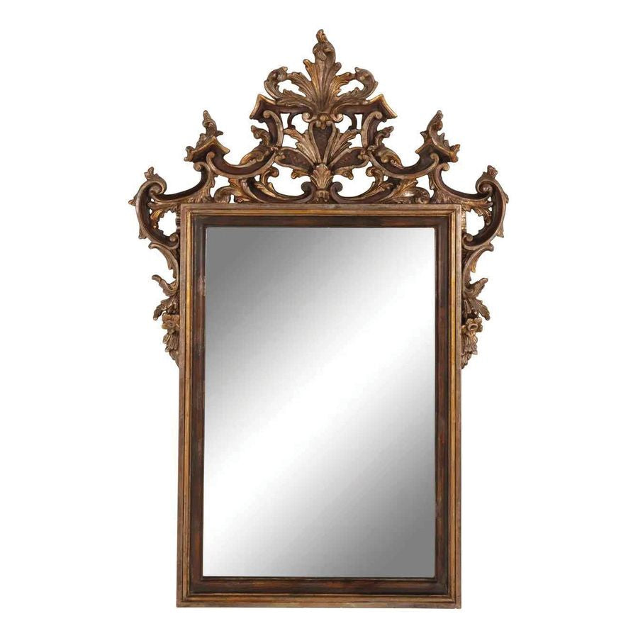 Italian Baroque Style Carved and Parcel Gilt Mirror