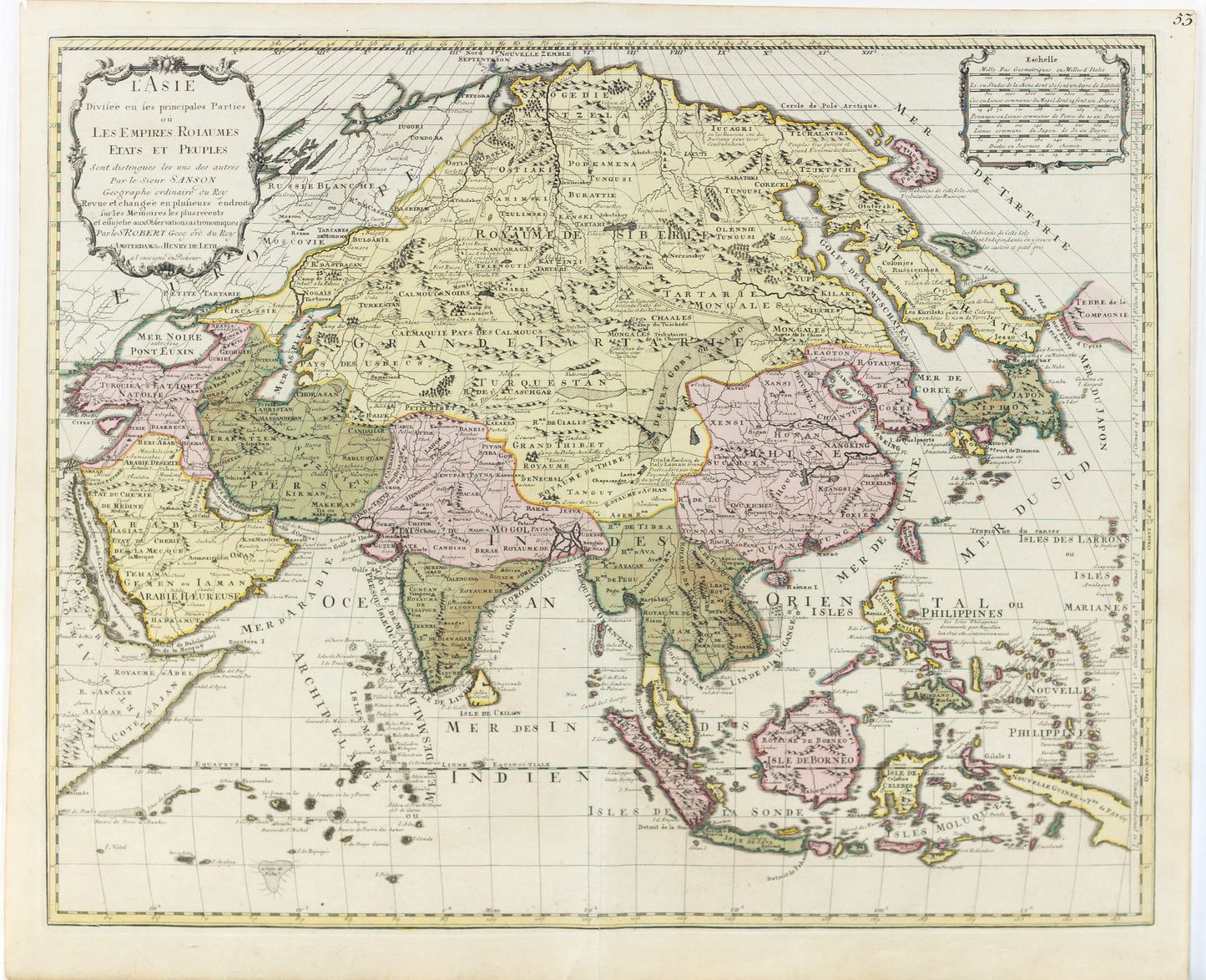de Vaugondy, Sir Robert. L'Asie divisee en les principales parties ou les empires roiaumes etates et peuples. Paris, 1750.