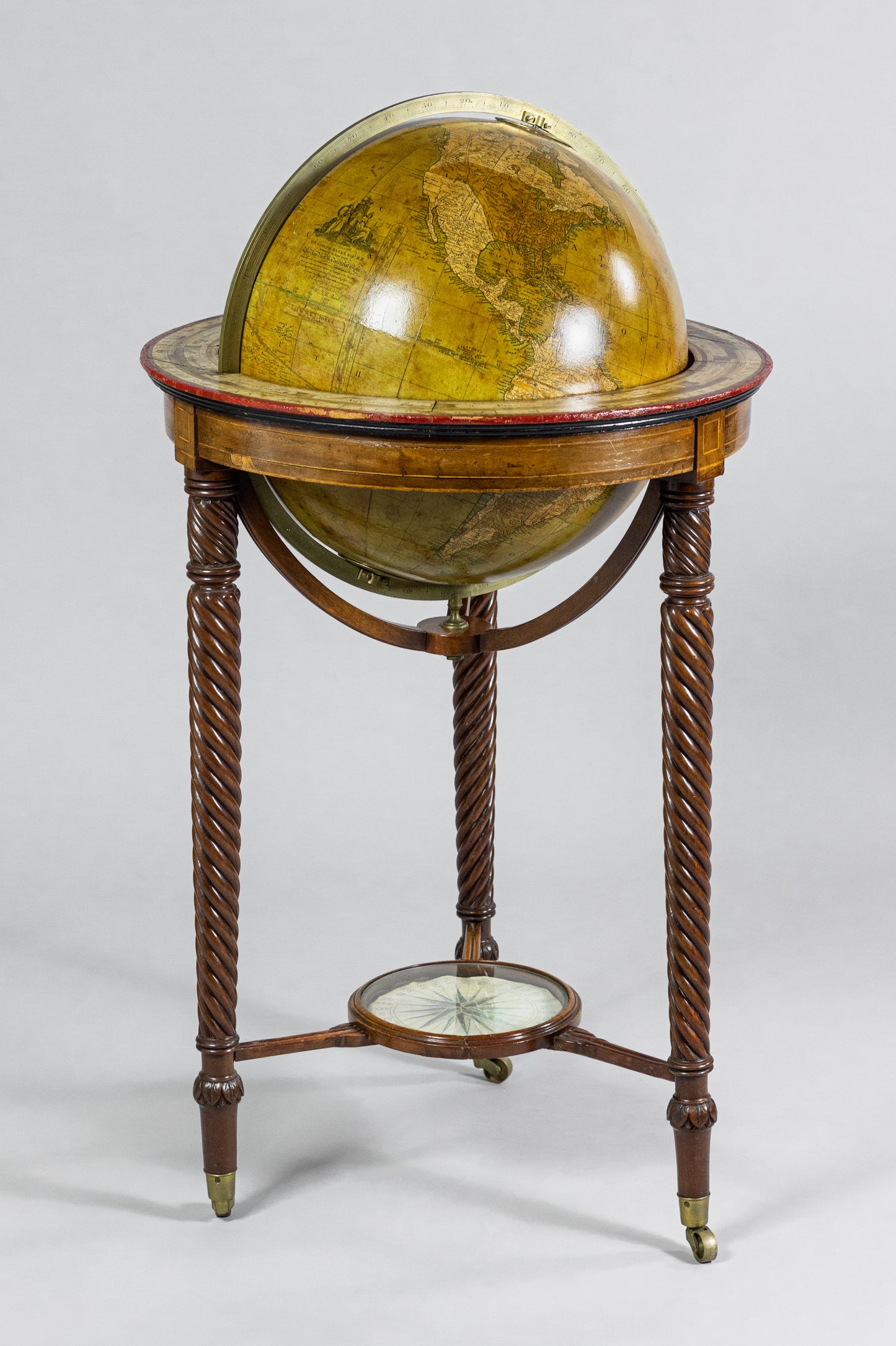 W. and T.M. BARDIN (fl. 1783 – 1819) Sold by W. and S. Jones (fl. 1791 – 1859)   The New British Terrestrial Globe containing all the latest discoveries… engraved from an accurate drawing by Mr. Arrowsmith. London, 1829.