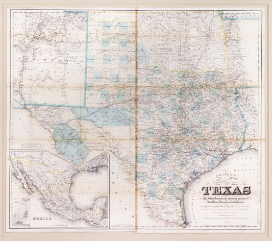 COLTON, ROESSLER & PRESSLER. Colton's New Map of the State of Texas The Indian Territory... 1882