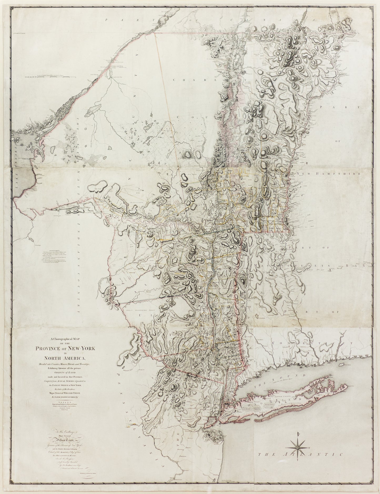 Claude Joseph Suathier. A Chorographical Map of the Province of New-York...1779.