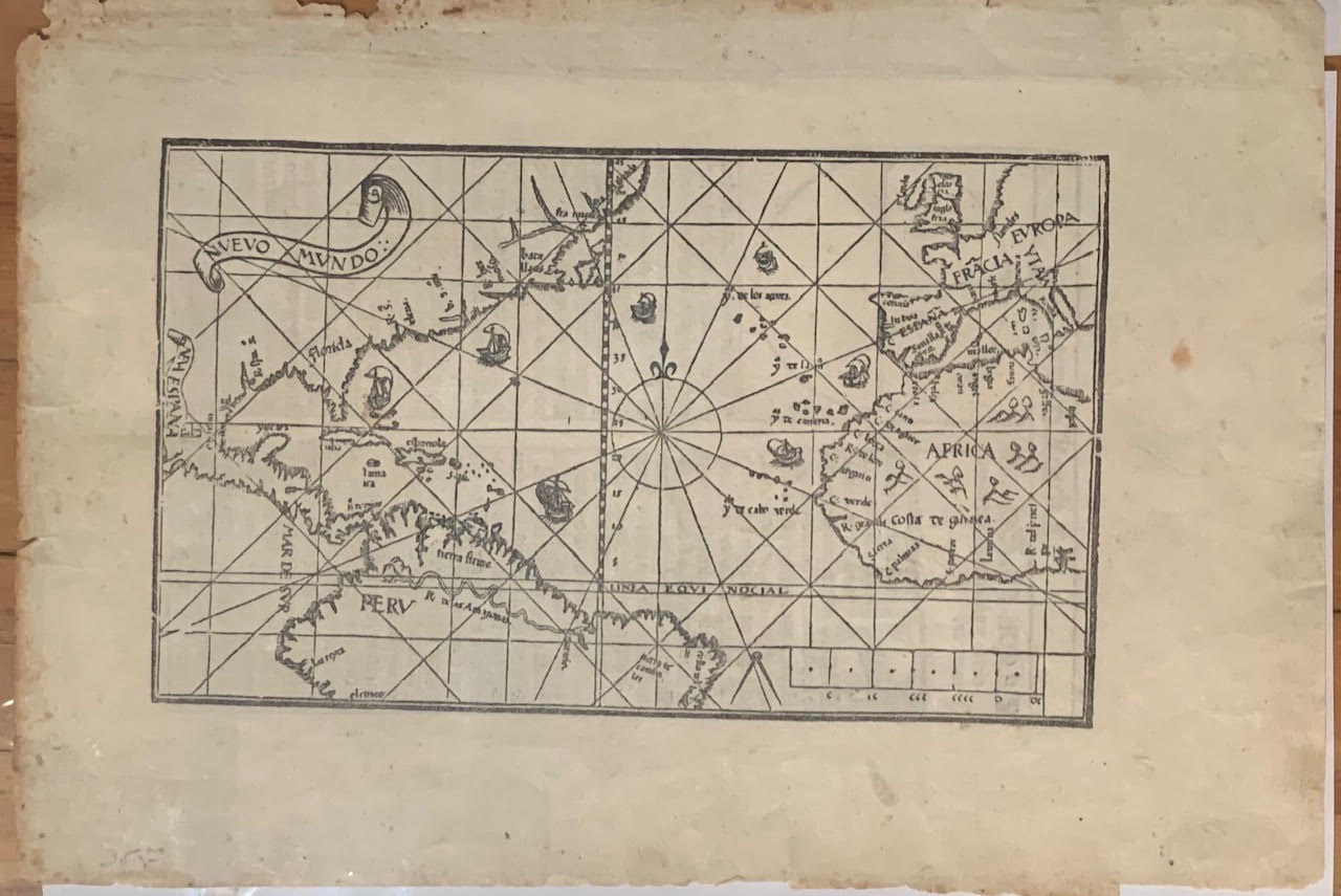 Pedro de Medina (1493-1567)  Nuevo Mundo From:  Arte de Navegar  Valladolid, 1545