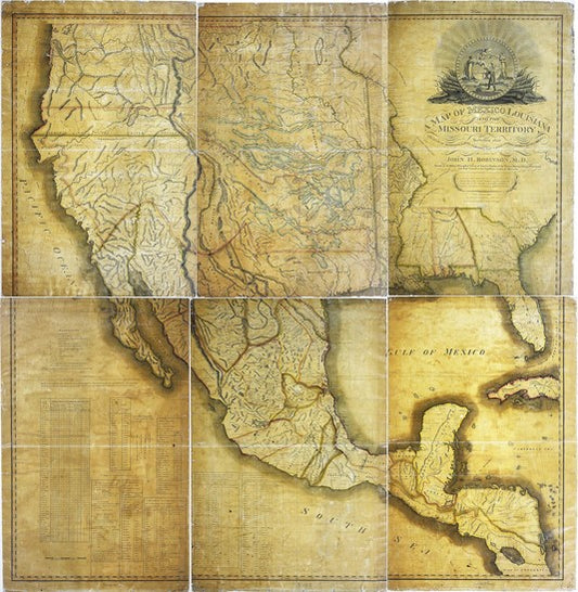 ROBINSON, John Hamilton (1782-1819)  A Map of Mexico, Louisiana and the Missouri Territory...1819