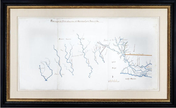 ANONYMOUS [Nicolas de Finiels?] Plano de una parte de la Prov.a de la Luisiana; ... 1803