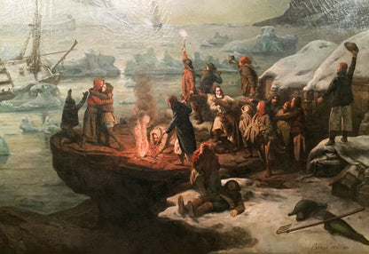 BIARD, François-Auguste (French, 1798-1882) Shipwreck Victims On Icefloe  [The Castaways of the Lucie-Marguerite, View taken in Magdalena-Bay (Spitzbergen)]