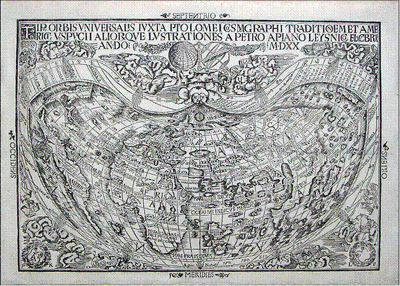 Peter Apian (1495-1552). Tipus Orbis Universalis...1520