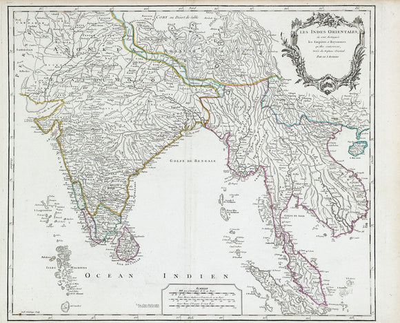 Vaugondy, Robert. Les Indes Orientales, ou sount distingues les Empires et Royaumes. Paris, 1755.