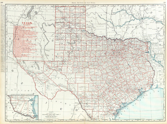 Rand McNally & Co.. Rand McNally & Co.'s Texas (Texas Railroads). 1895, 1898.