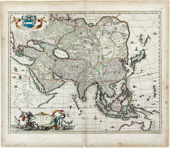 Visscher, Nicolaes. Asiae nova Delineatio. Amsterdam, 1680.