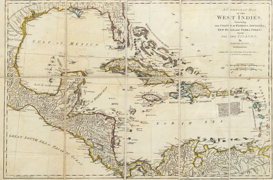 Samuel Dunn. A Complete Map of the West Indies, Containing the Coasts of Florida, Louisiana, New Spain, and Terra Firma: with all the Islands. London, 1774.