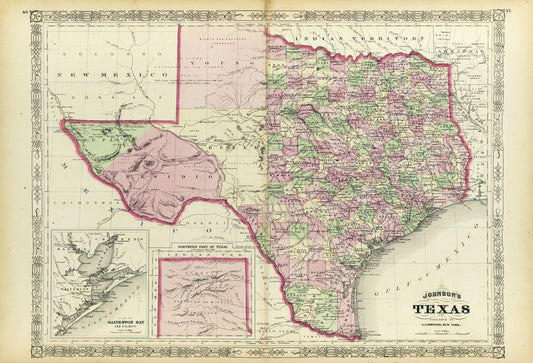 Johnson, A.J.. Johnson's Texas. New York, 1860's.