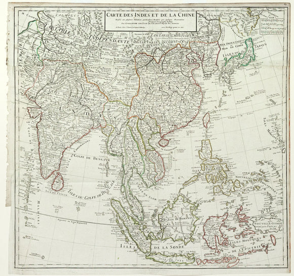 Delisle, Guillaume. Carte des Indes et de la Chine. 1705.