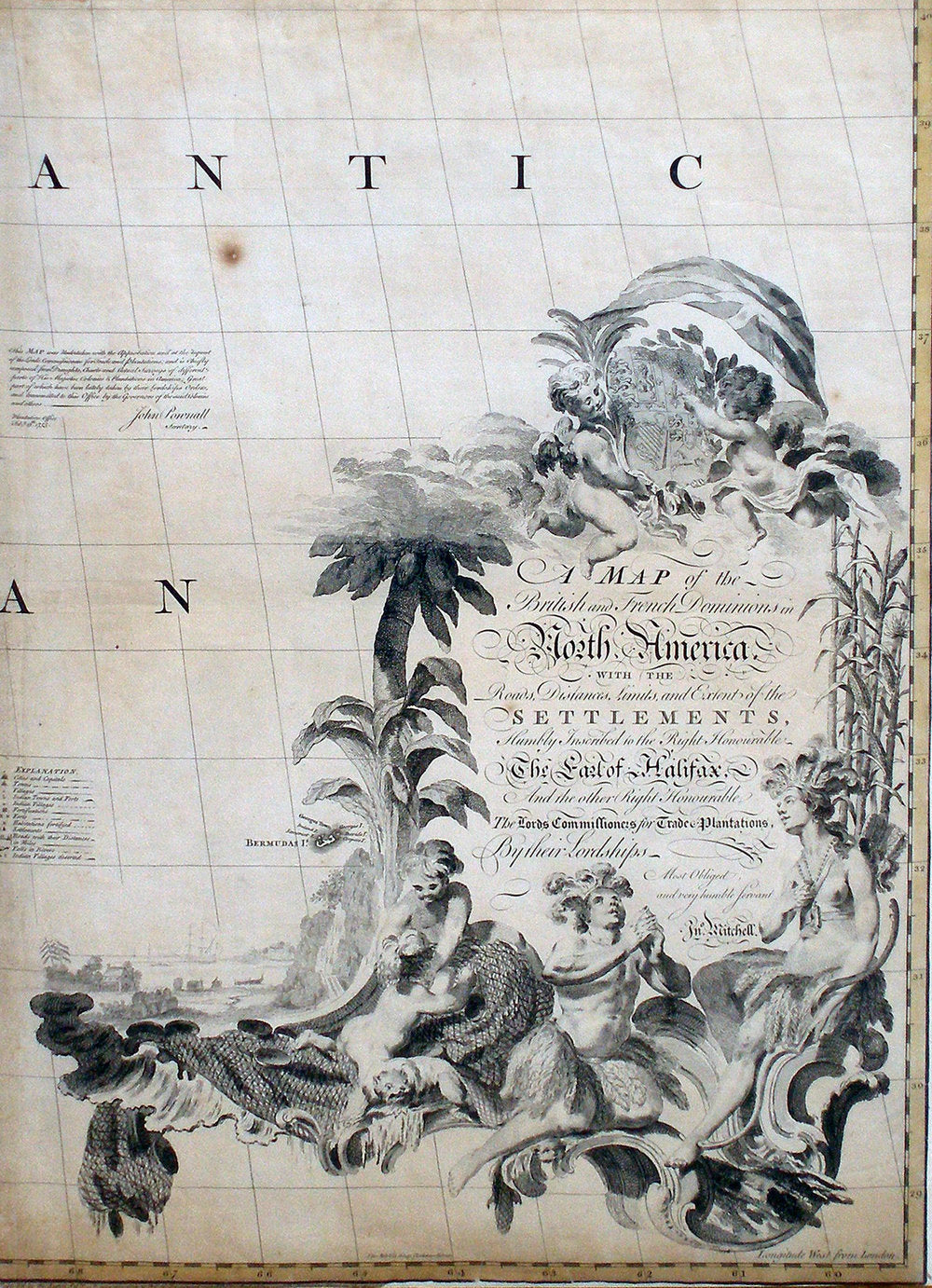 MITCHELL, John (1711-1768).  A Map of the British and French Dominions in North America. [London:] Publish'd by the Author Feb.ry 13th. 1755