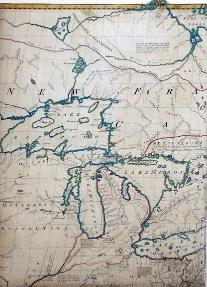 MITCHELL, John (1711-1768).  A Map of the British and French Dominions in North America. [London:] Publish'd by the Author Feb.ry 13th. 1755